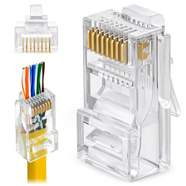 GTZ RJ45 Cat5e Pass Through Connectors   Pack of 1...