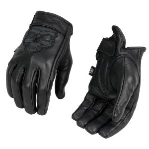 Milwaukee Leather MG7570 メンズ 「反射スカル」 ブラックレザー手袋 ジェルパーム付き   2XL Mil 並行輸入品｜import-tabaido