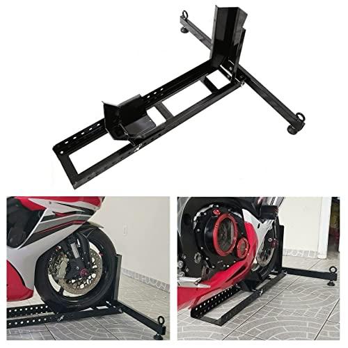 7BLACKSMITHS 調節可能 オートバイスタンド 車輪止め 直立型 耐荷重1800ポンド 高耐...