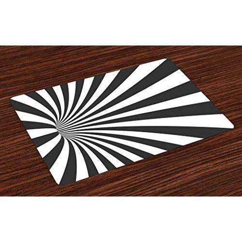 Lunarable Optical Illusion Place Mats Set of 4, Il...