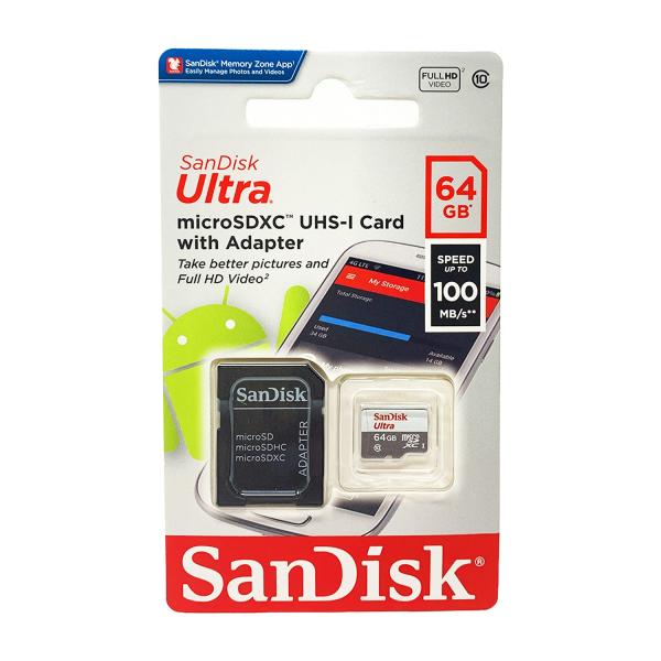 SanDisk 64GB MicroSDXC Card Class 10 UHS 1 High Pe...