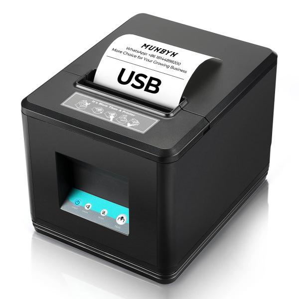 MUNBYN 80mm USB Receipt Printer, POS Printer with ...