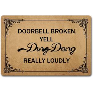 ST Indoor Door Mats Cute Welcome Mat DoorBell Broken  Yell Ding D　並行輸入｜import-tabaido