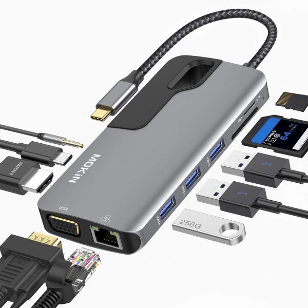 MacBook Pro用USB Cハブアダプター、Thunderbolt 3アダプター、10 in ...