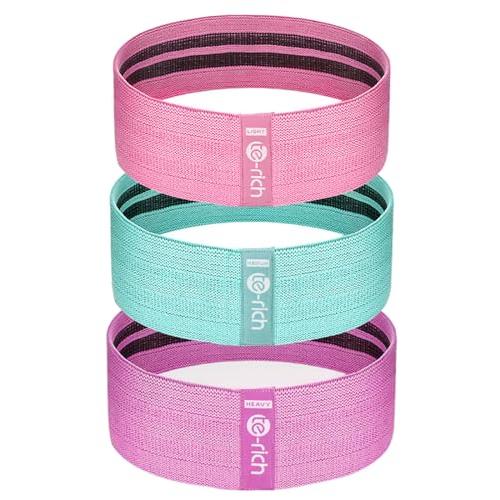 【並行輸入品】Te Rich レジスタンスバンド 脚と臀部用 ファブリックワークアウトバンド レディ...