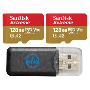 SanDisk 128GB Micro SDXC Extreme Memory Card 2 Pack Works with Go 並行輸入品