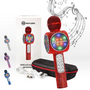 Nevlers Red Bling Karaoke Microphone for Kids   Wireless Bluetoo 並行輸入品｜import-tabaido