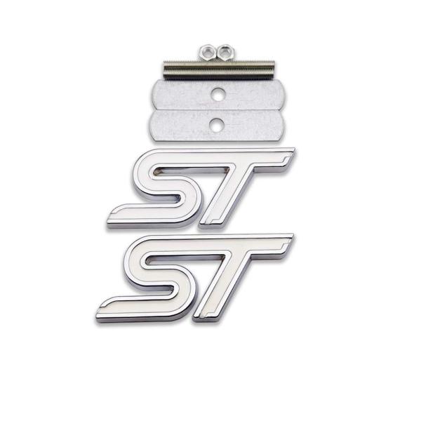 【並行輸入品】AxleZx 1x クロムメタルSTロゴ フロントグリルエンブレム + 1x 3Dステ...