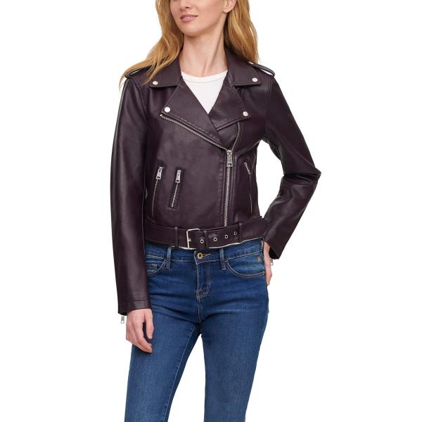【並行輸入品】Levi's レディース フェイクレザー ベルト付きオートバイジャケット (標準&amp;プラ...