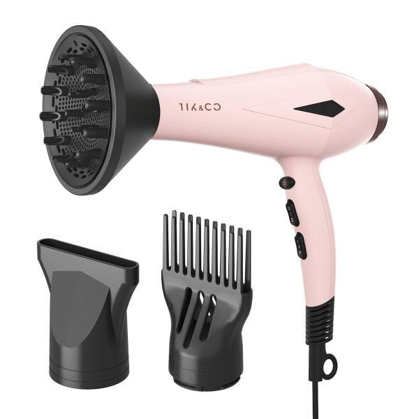 Hair Dryer Blow Dryer with Diffuser Brush Comb Att...