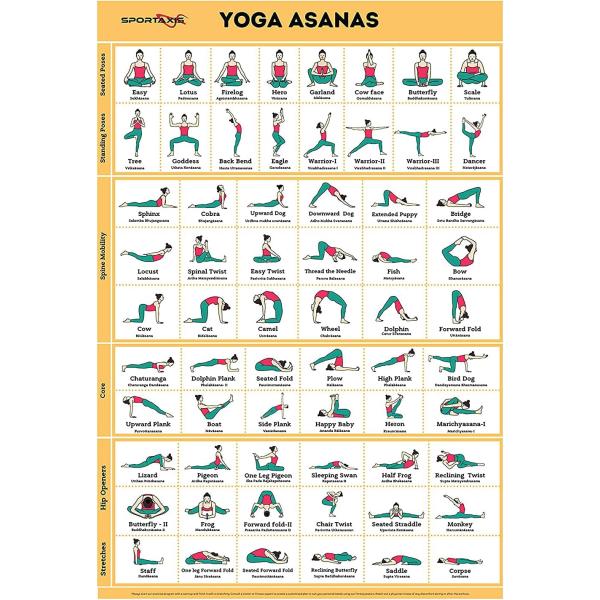 【並行輸入品】Sportaxis ヨガポーズポスター - 64 ヨガアサナ 全身ワークアウト用 - ...