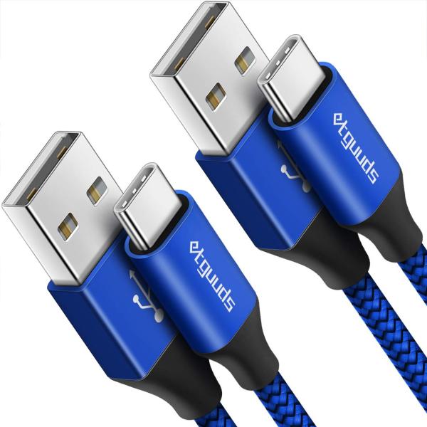 etguuds USB Cケーブル 高速充電 ナイロン編組タイプCケーブル 高速充電コード Sams...