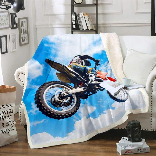 【並行輸入品】Motocross Racer Sherpa Blanket 3D Dirt Bike...