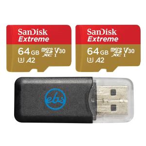 SanDisk Extreme (UHS 1 U3 / V30) A2 64GB MicroSD (2 Pack) Memory 並行輸入品
