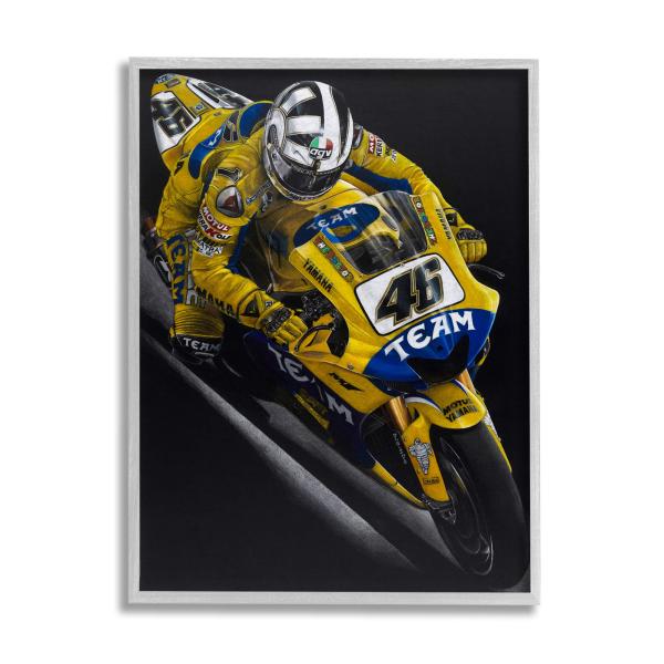 【並行輸入品】Stupell Industries Motorcycle Racer Yellow ...
