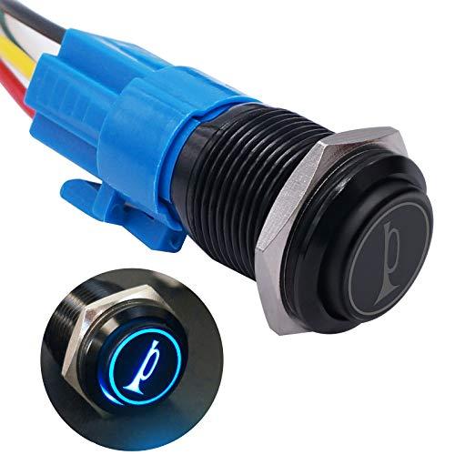 【並行輸入品】TWTADE/19mm 12V カーホーン プッシュボタン ブルー LEDライト モー...