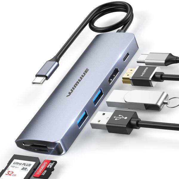 【並行輸入品】WIMUUE USB Cハブ 6 in 1 USB Cアダプター MacBook Pr...