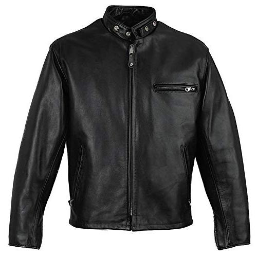 【並行輸入品】B.M Natural Pebbled Cowhide Cafe Racer Leat...