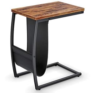 【並行輸入品】CubiCubi Sofa Side Table, C Table End Table with Side Pocket, Sn