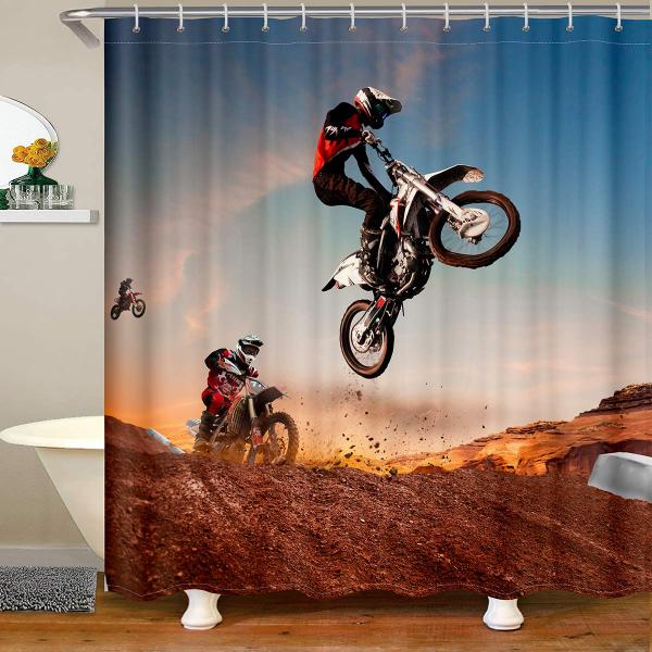 Erosebridal Dirt Bike Bath Curtain Motocross Rider...