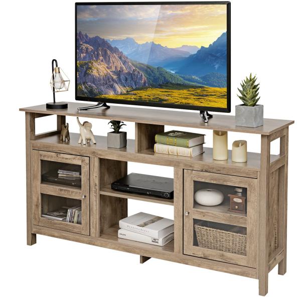 Tangkula Farmhouse TV Stand for TVs up to 65&quot; Flat...