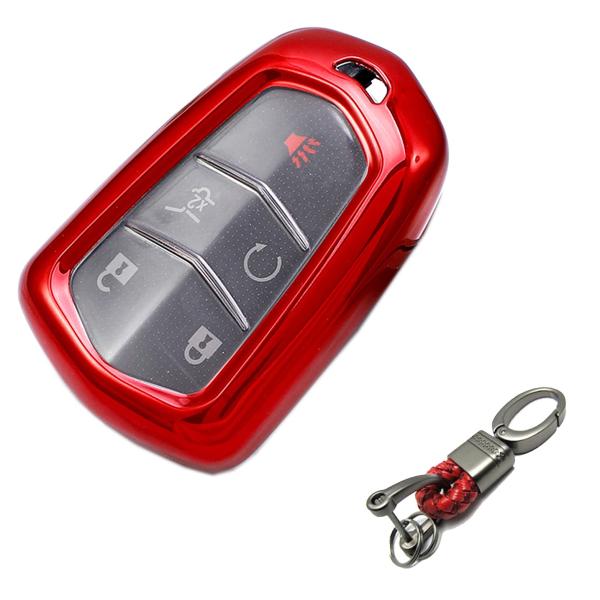 【並行輸入品】Key Fob Cover for Cadillac Soft TPU Smart K...