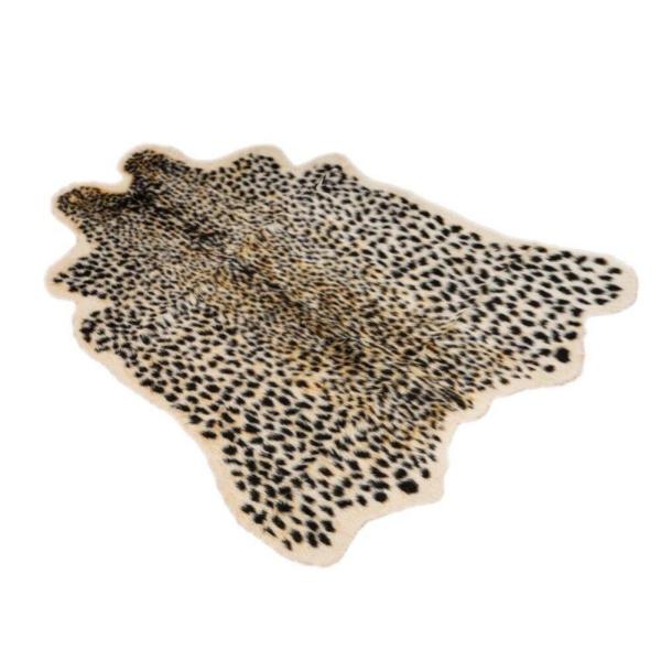 Leopard Print Area Rug   Faux Fur Non Slip Cheetah...