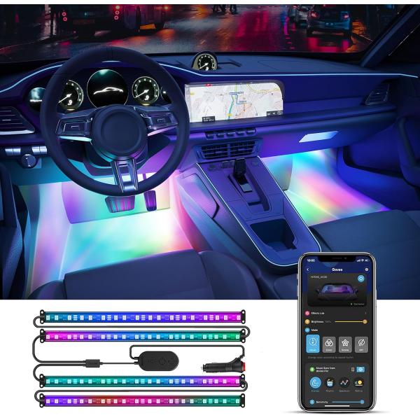 【並行輸入品】Govee Smart Car LED Strip Lights  RGBIC Int...