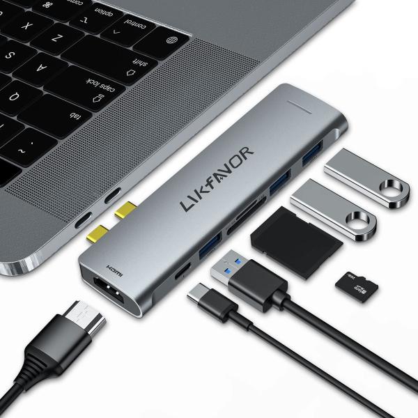 【並行輸入品】USB Cハブ LIKFAVOR USB Cドングルアダプター MacBook Pro...