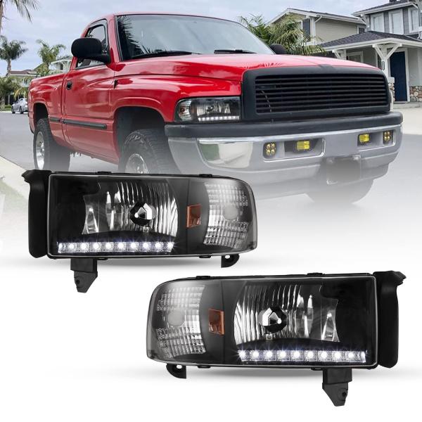 【並行輸入品】WOLFSTORM ヘッドライト 1994 2001 Dodge RAM 1500/2...