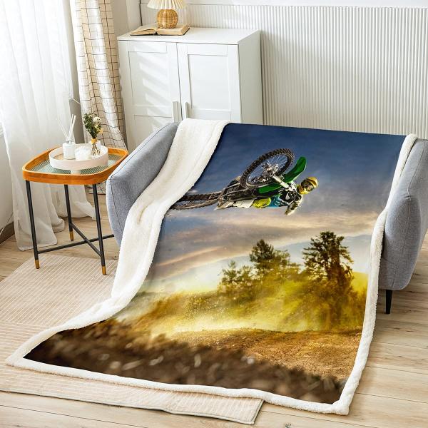 【並行輸入品】Dirt Bike Fleece Blanket Motocross Racer Th...