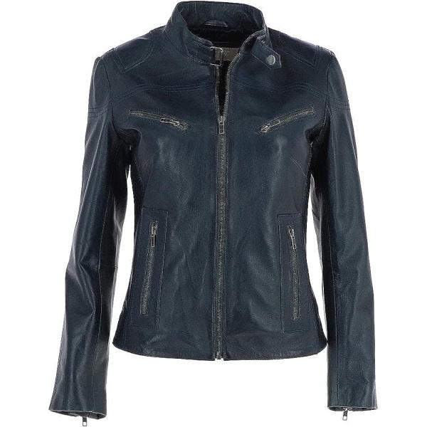 【並行輸入品】Women Body Fitted Biker Leather Jacket  Wom...