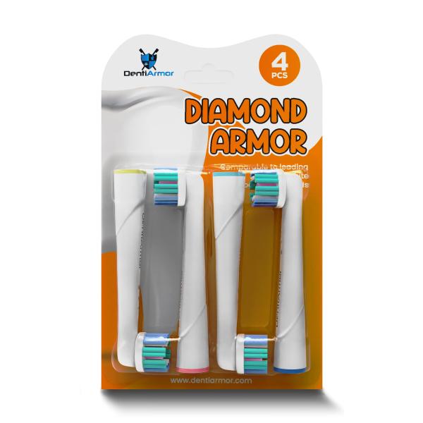 DentiArmor Diamond Armor 歯ブラシヘッド 4個パック 電動歯ブラシヘッド O...