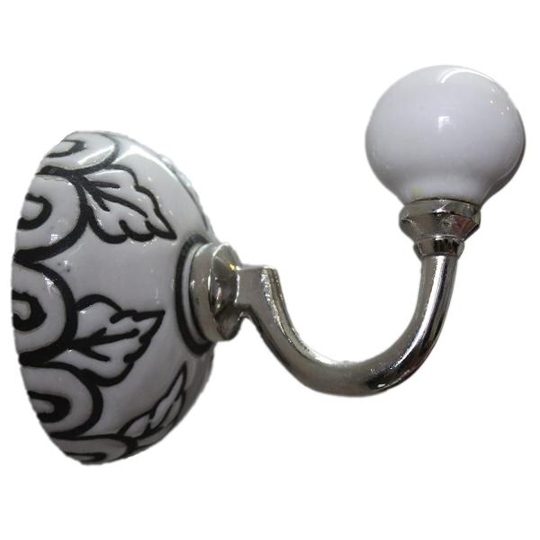 【並行輸入品】PARIJAT HANDICRAFT ハンドペイント 白黒の葉 美しい色のデザイン 花...