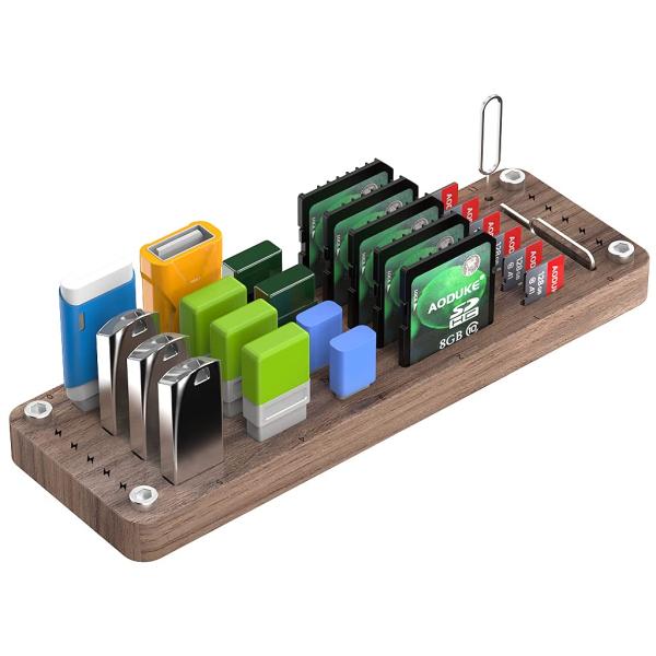 【並行輸入品】AOJUE 木製メモリーカードケース TFカードボックス USBドライブ / SDカー...