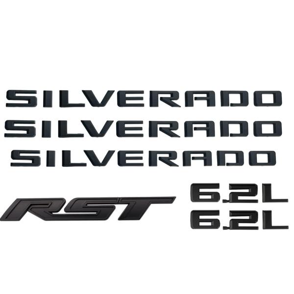 【並行輸入品】6Pcs Set Silverado RST 6.2L Emblem Nameplat...