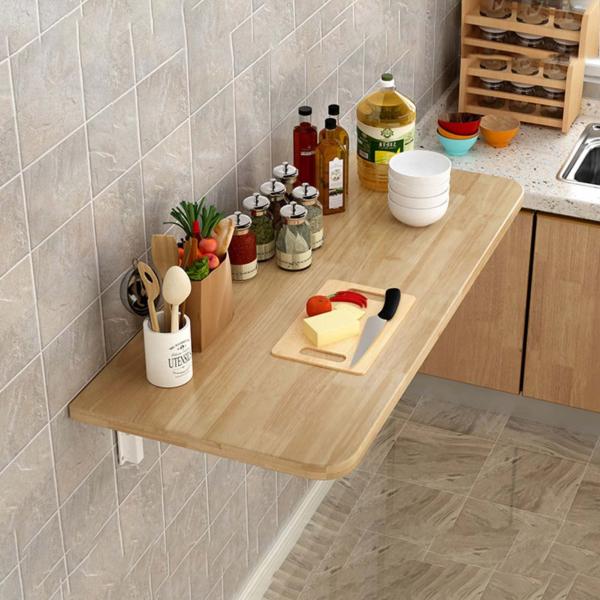 【並行輸入品】Wall Mounted Folding Table Solid Wood Foldi...