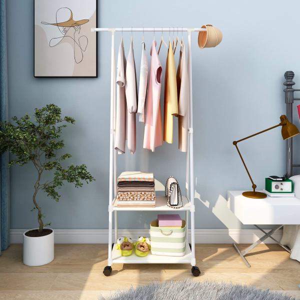 【並行輸入品】Jecpuo Clothes Rack Small Metal Garment Rac...