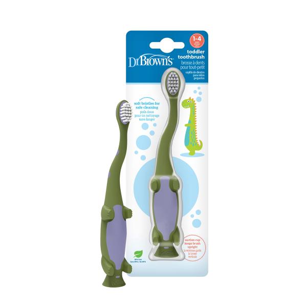 Dr. Brown&apos;s Baby and Toddler Toothbrush, Green Din...