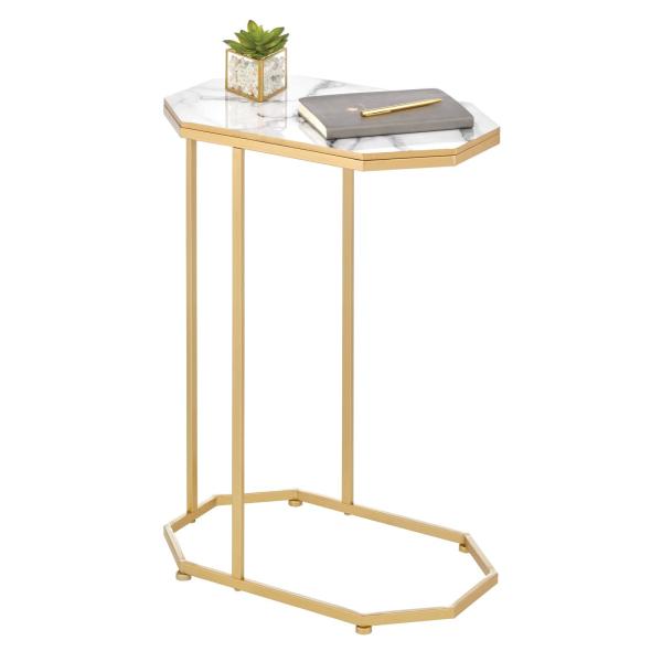 mDesign Marble Side/End Table   Tall Minimalistic ...