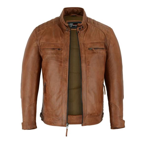 【並行輸入品】Vance Leathers' Men's Cafe Racer Waxed Lamb...