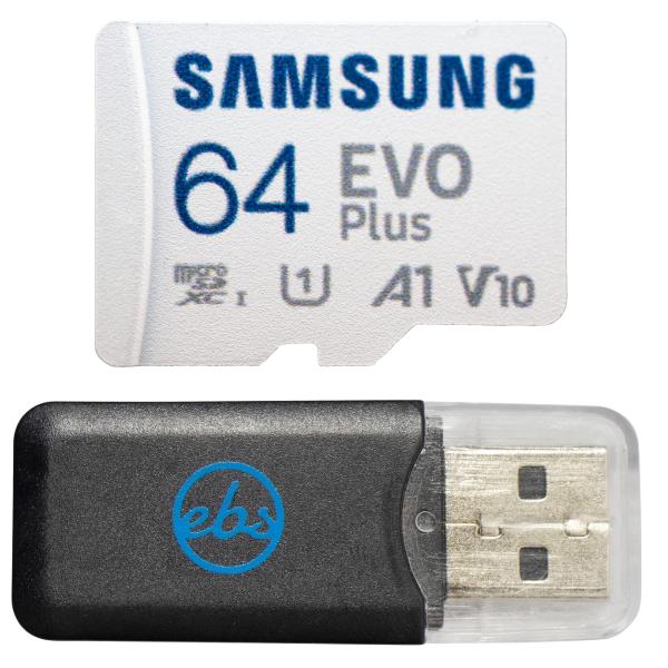 Samsung 64GB EVO Plus MicroSDXC UHS I メモリーカード GoPr...