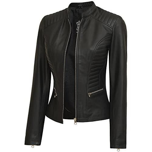 【並行輸入品】fjackets Real Leather Jacket Women   Cafe R...