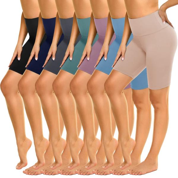 【並行輸入品】ZOOSIXX 7 Pack High Waisted Biker Shorts fo...