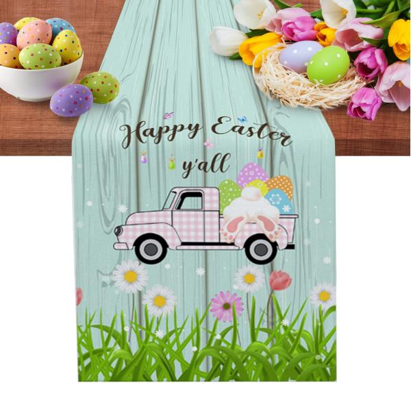 【並行輸入品】Easter Table Runners Linen Cotton Farm Tabl...
