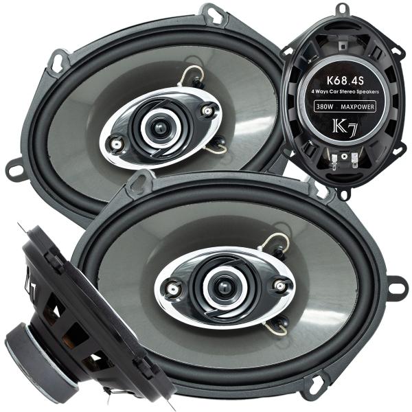 【並行輸入品】AUDIOTEK 2X K7 5x7 / 6x8インチ 4ウェイ 380ワット 同軸カ...
