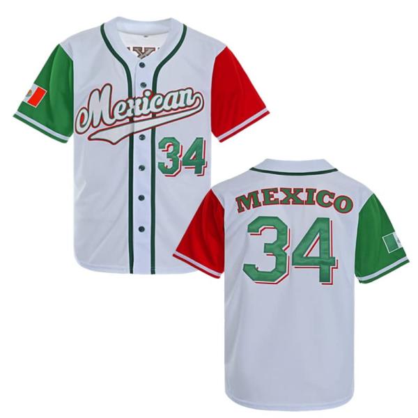 【並行輸入品】Men's Mexico 34 Button Down Jersey Short Sl...