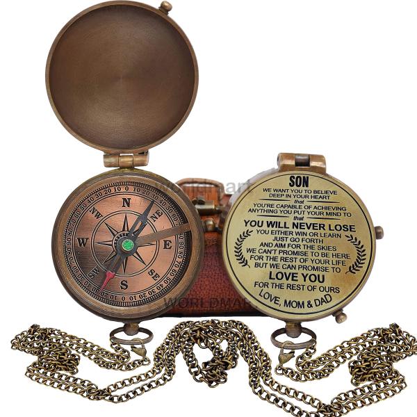【並行輸入品】WORLDMART カスタマイズ 真鍮製コンパス 記念日、誕生日、卒業式、確認書、バレ...