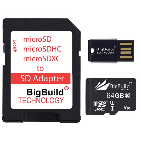BigBuild Technology 64GB 超高速 100MB/s U3 microSDXC ...