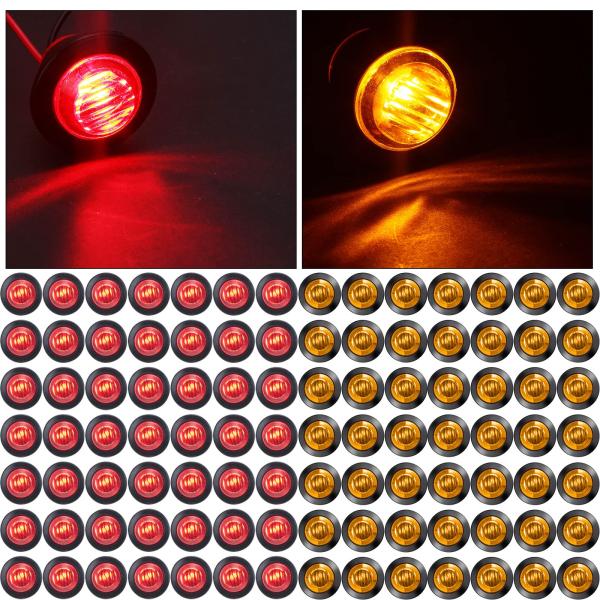 【並行輸入品】100 Pieces 3/4 Inch Round LED Side Marker L...